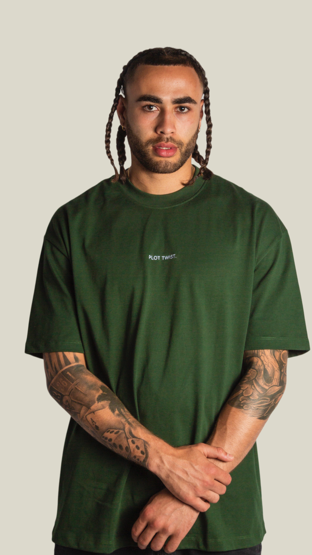 Box Fit Oversize PLOT TWIST.- FOREST GREEN