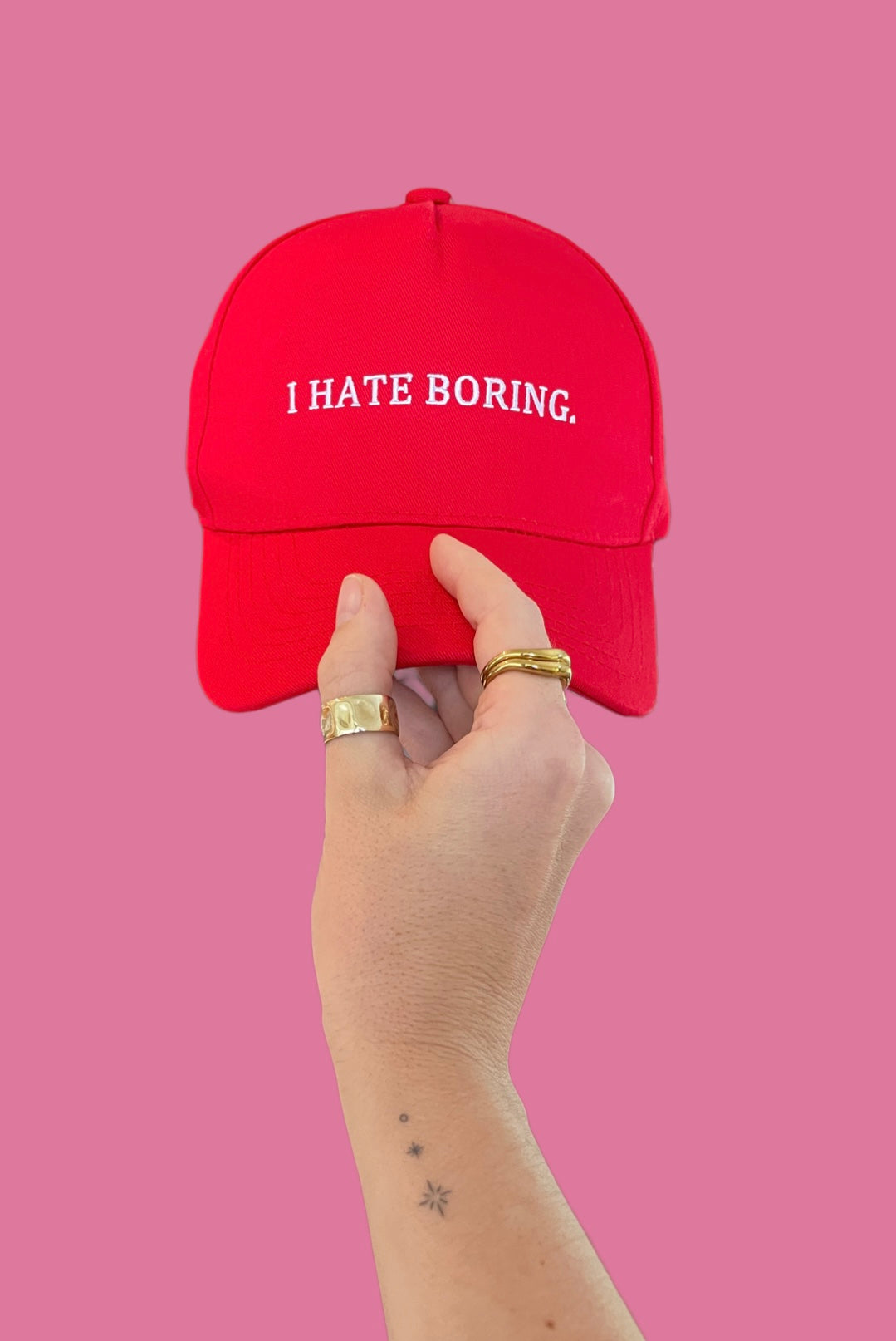 I HATE BORING. Red Cap