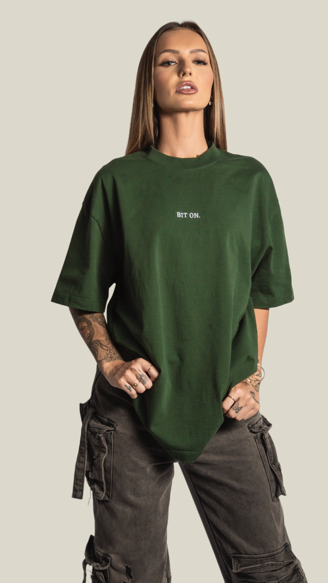 Box Fit Oversize BIT ON.- FOREST GREEN