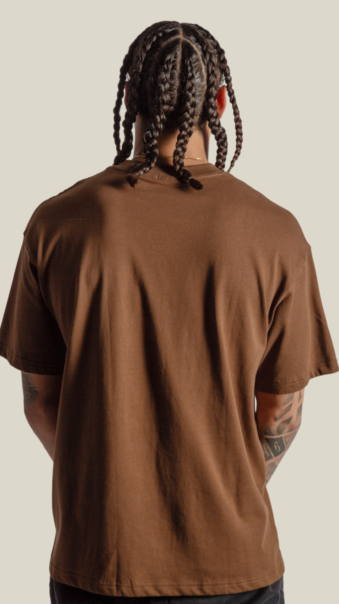 Box Fit Oversize Signature Tee- Chocolate Brown