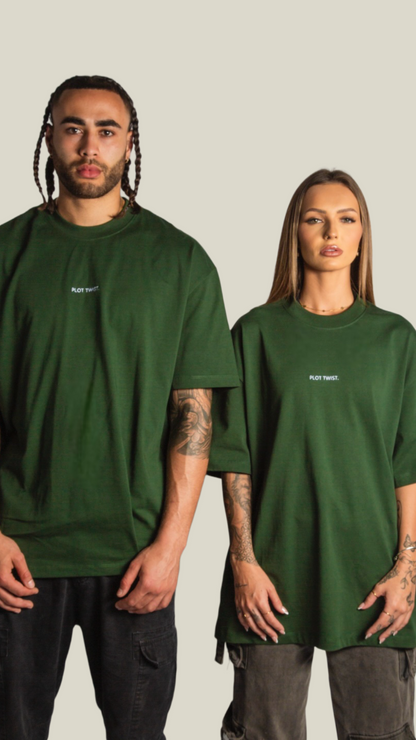 Box Fit Oversize PLOT TWIST.- FOREST GREEN